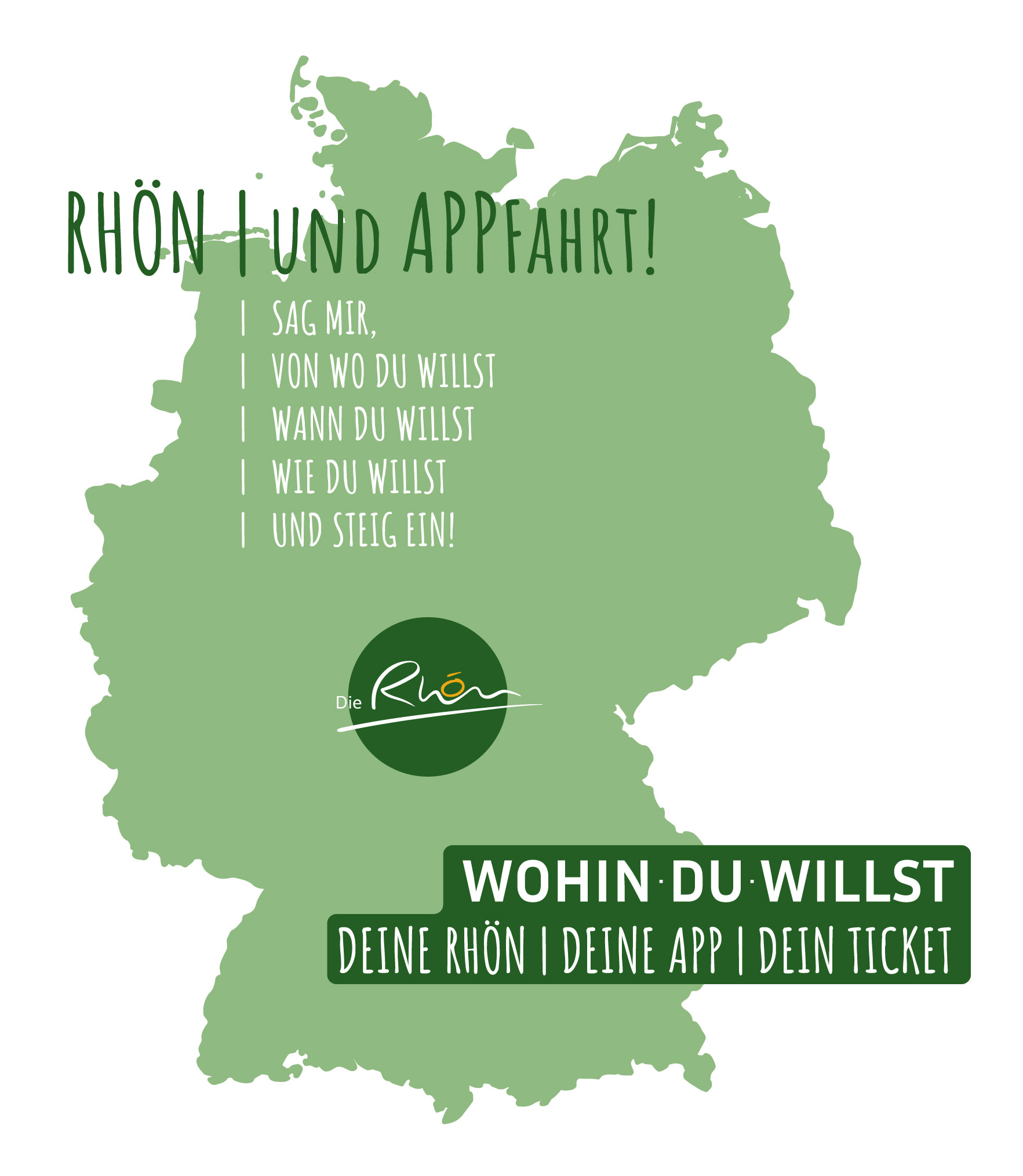 Grafik von Deutschland und der "Wohin du willst" - App.